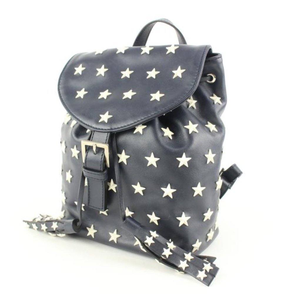 Red Valentino Navy Leather Star Mini Backpack 113re49 - Picture 2 of 12
